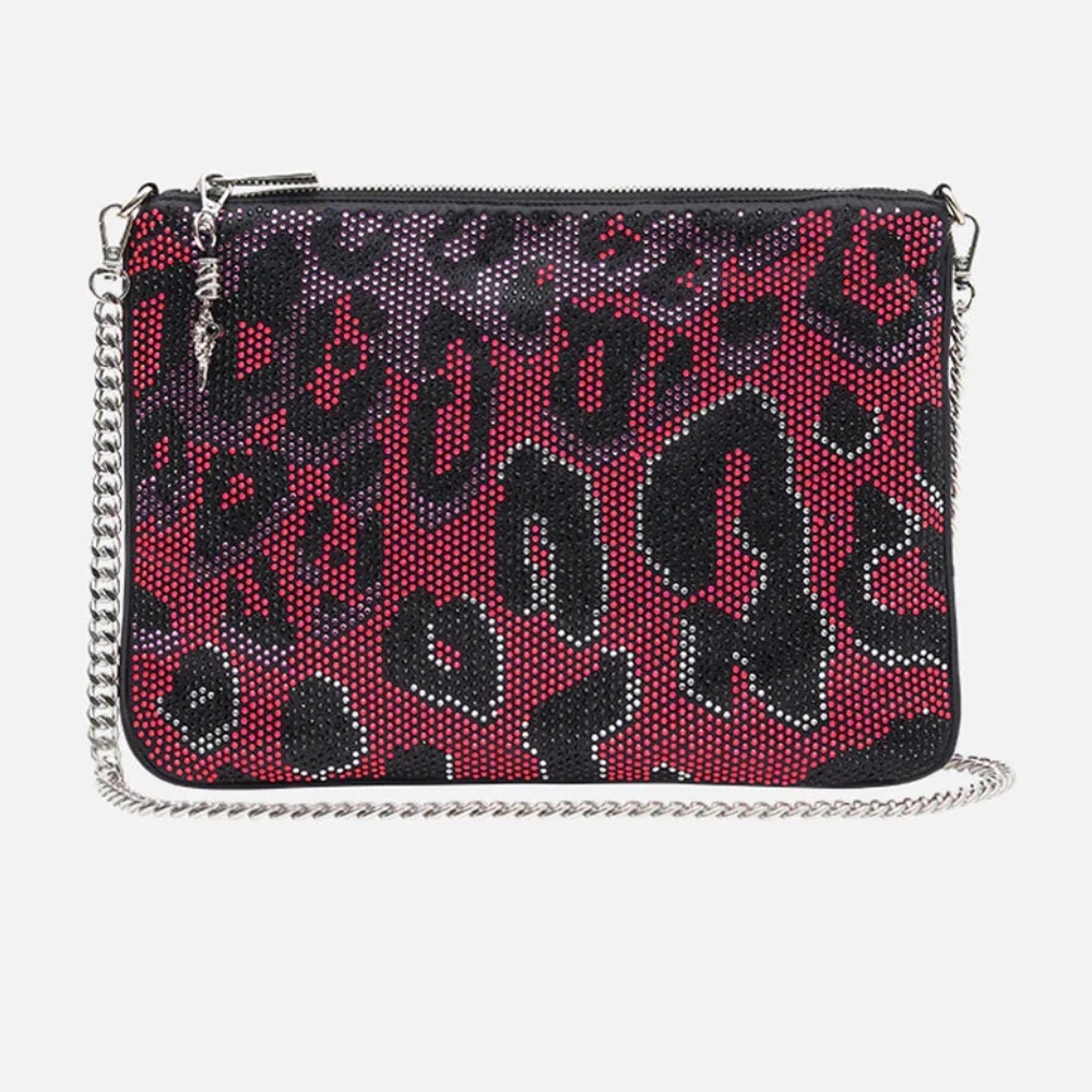 CAMILLA *Always Change Your Spots* silk embellished chain crossbody shoulder bag